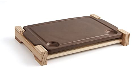 ANAFLOR BARRO Piedra Asar Con Soporte 36,5X24Cm