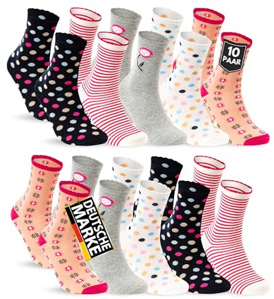 sockenkauf24 Calcetines para Niño y Niña (10 Pares) Algodón 54365 (35-38)