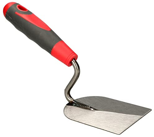 KOTARBAU® Truelle en acier inoxydable - 80 mm - Avec poignée en caoutchouc - Pour le traitement de la pâte de maçon