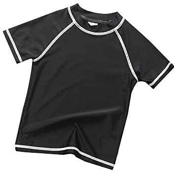 SWAUSWAUK Chemise Natation Enfants 6-12 Ans - Haut de Maillot de Bain Garçons Protection UV UPF 50+ Manches Courtes