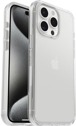 OtterBox Symmetry Clear Hülle für iPhone 15 Pro Max, sturzsicher, schützende Hülle, 3X getestet nach Militärstandard, Transparent