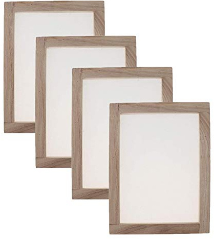 Otzoan 4 Stück Holz Papierschöpfrahmen zur Papierherstellung, Papierherstellung Rahmen für getrocknete Blumen, DIY Papier Handwerk (19 * 25cm)