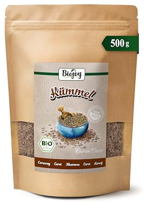Biojoy Semillas de Alcaravea BÍO (500 g), enteras y secas, para el té y infusión (Carum Carvi)
