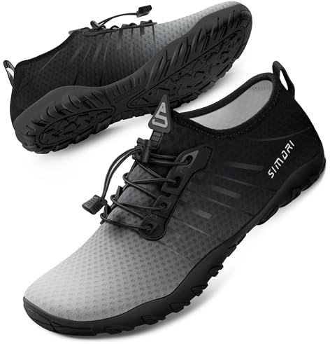 SIMARI WP001 Chaussures aquatiques de sport à séchage rapide pour la natation, la plongée, le surf, la piscine, la plage, la marche, le yoga, 232 Noir, 40 2/3 EU