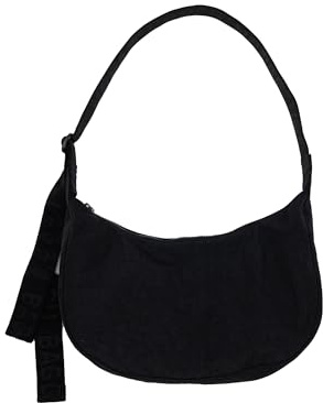 BAGGU Halbmond-Tasche aus Nylon, mittelgroß, Schwarz, Schwarz, Mittelgroße Nylon-Halbmondtasche