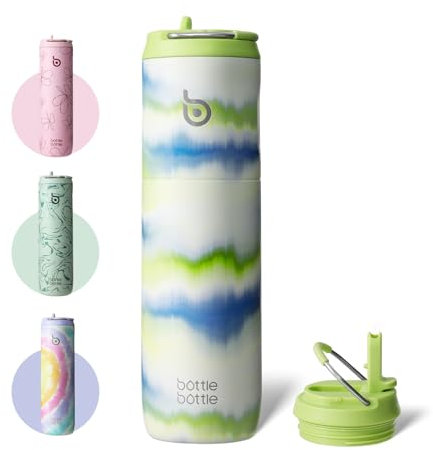 Bottle Bottle Insulated Water Bottle 700ml(24oz) with Straw and Lid Stainless Steel Sports Travel Gym Water Bottles Metal Drink Flask with Handle for Man and Women (Mist)
