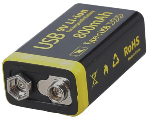 Batterie au lithium rechargeable 6F22 800 mAh/1100 mAh 9 V pour équipement auditif professionnel et électronique quotidienne