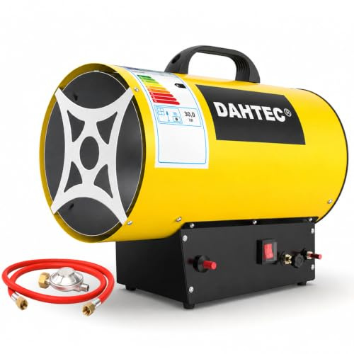 DAHTEC 18-30 kW Riscaldatore a Gas Cannone Termico Termoventilatore a Gas Potenza Regolabile Accensione Piezoelettrica