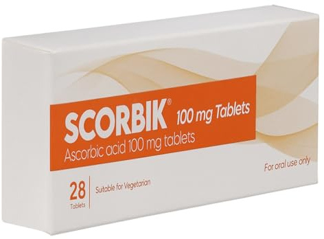 Ascorbic Acid Vitamin C Tablets | 100mg High-Potency | Immune Support, Antioxidant & Collagen Booster | 28 Count