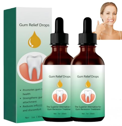 2PCS Gum Regrowth for Receding Gums, Gum Repair Gel, Protect Repair Gel for Receding Gums, Natural Gums Treatment Drops, Natural Gum Regrowth Drops for Oral Care, Oral Care Liquid for Fresh Breath