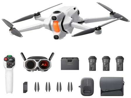 Antigravity A1 Pack infini (3 batteries haute capacité) – Drone 360 8K, Point-to-Fly, évitement d’obstacles, 249 g et rabattable, Deep Track, retour automatique, portée de 10 km, édition auto