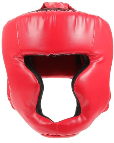 Homoyoyo Casque de Protection Taekwondo Garçon et Filles Rouge, Casque Rembourré en Cuir et Mousse, Protection Tête pour Karaté, Boxe et Lutte, Équipement de Sport Combat Sécurisé