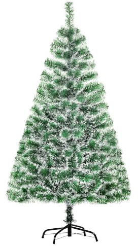 HOMCOM Künstlicher Weihnachtsbaum 150 cm, 416 Spitzen, inkl. Metallfuß | Tannenbaum Künstlich, Christbaum, für Drinnen