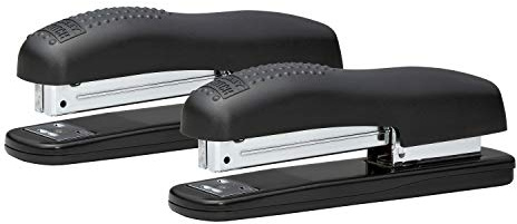 Bostitch Office Ergonomic 20 Sheet Desktop Stapler, Black, 2-Pack