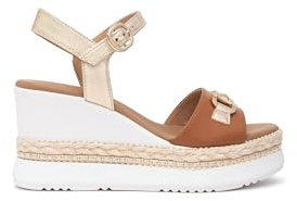 Nero Giardini E513552D Sandali Donna in Pelle - Cognac 38 EU