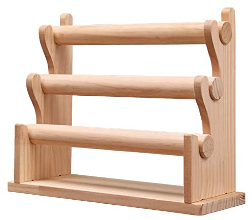 LOVIVER Porte-Bracelet en Bois Collier Cintre Montre-Bracelet Support détachable Durable Bandeau Bandeau Organisation Montre présentoir pour vitrine, 3 Couches
