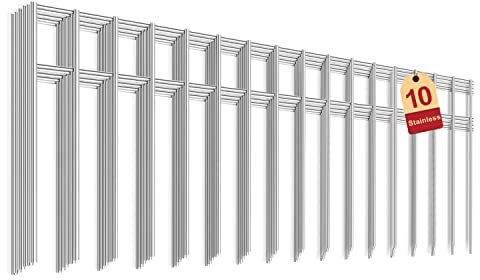 Tier-Absperrzaun aus Edelstahl, 50,8 x 30,5 cm, dekorativer Gartenzaun für Hunde, Kaninchen, Haustiere, 10 Stück
