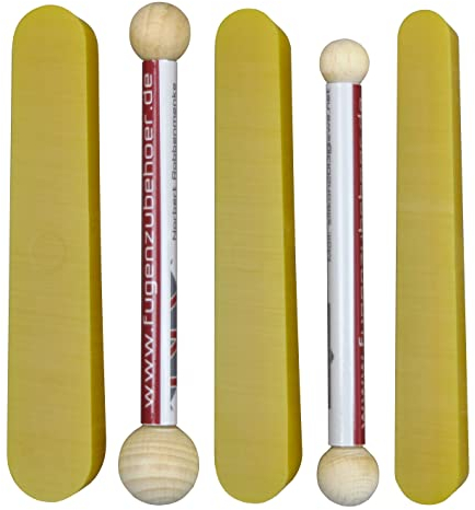 NR-Fugenzubehör NR120 Profi Fugenabzieher Set 5-teilig | extrem strapazierfähige Gummi Abzieher für Silikon und Acryl | für Fugen von 5 – 13 mm Breite | mit Fugenrobbe12 Eckabzieher