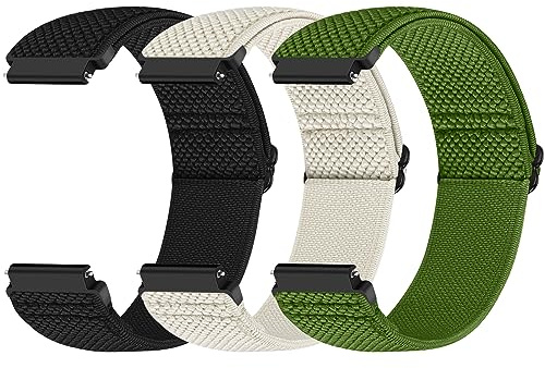 18mm Elastic Nylon Sport Watch Strap Compatible with Garmin Venu 4 41mm/3S 41mm/Venu 2S/Vivoactive 4S/Vivomove 3S/Active S/Forerunner 265S(42mm)/255S/Fossil Women's Gen 6 42mm/5E 42mm for Women Men