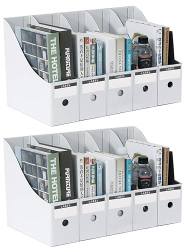 DUOAIKE Magazine File Holder Pack of 10,for Files,Papers, Documents & Stationary, Recyclable Magazine Rack for Home,Office Desk & Shelves,School Dormitory Office Home (6)