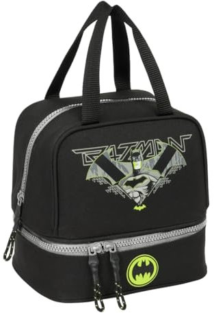 Safta Batman Game Over - Lunchbox, Qualität und maximale Widerstandsfähigkeit, für Mahlzeiten, Freizeit, Snacks und Frühstück, 20 x 15 x 20 cm, Schwarz, M, Casual
