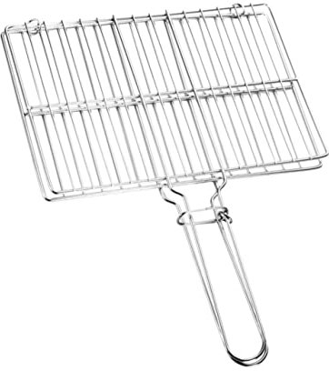 Cesta de parrilla de pescado resistente para barbacoa, rejilla de malla duradera para pescado, filetes y verduras, accesorios de barbacoa para cocinar al aire libre