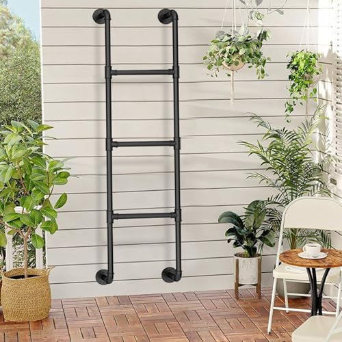 Scala a gradini in metallo per casa loft con multifunzione scala dritta montata a parete nera seminterrato finestra pozzo scala per interni ed esterni arrampicata e camper accesso a letto a castello