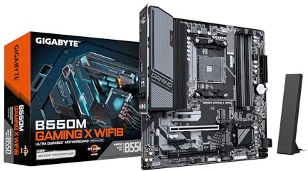 GIGABYTE B550M Gaming X WIFI6 AMD AM4 mATX Motherboard, Supports Ryzen 5000/4000/3000 Series, DDR4, 5+3 Power Phase, 2X M.2, PCIe 4.0, WIFI6, GbE LAN, PCIe EZ-Latch, WiFi EZ-Plug, RGB Fusion