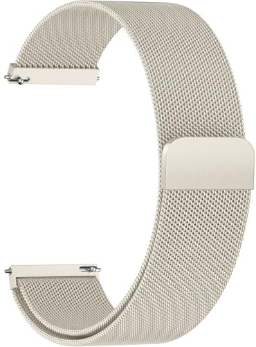 Wepro Metallklockarmband, 18 mm 20 mm 22 mm klockarmband rostfritt stål, magnetiskt nät, justerbart smalt klockarmband för män och kvinnor, 20mm