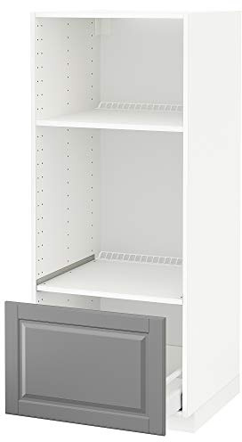 ProTuning METOD/MAXIMERA Hochkabine für Backofen/Micro W Schublade, 60x60x140cm, Weiß/Bodbyn Grau