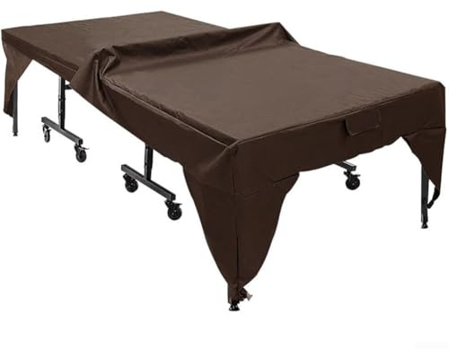 Housse de table de ping-pong imperméable en tissu Oxford 190T/210D pour l'intérieur et l'extérieur, 280 x 153 x 73 cm, marron (210D)