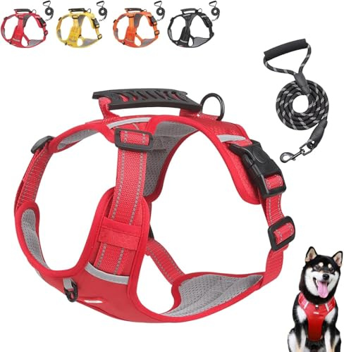 Imbracatura anti-tiro per cani con design step-in, imbracatura anti-tiraggio, traspirante e imbottita, per passeggiate rilassate, controllo senza tirare, per cani di qualsiasi taglia