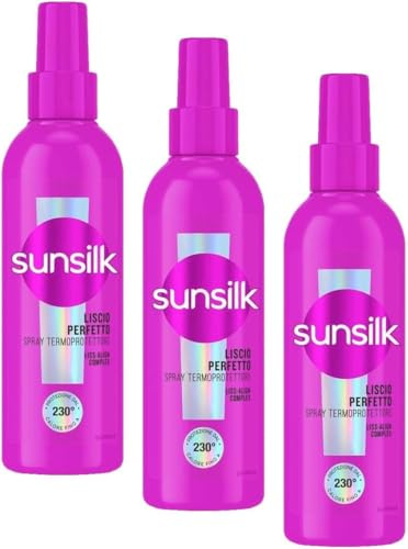 Sunsilk Spray Termoprotettore Capelli, Linea Liscio Perfetto, Senza Risciacquo, Anticrespo Capelli, Protegge dal Calore, Texture Ultra-leggera, con Olio di Argan, Proteine della Seta e Biotina, 200ml