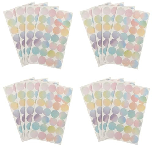 NULYLU Pegatinas de Refuerzo de Agujeros para Papel Suelto Adhesivo Fuerte, 16 Hojas de Etiquetas Protectoras para Decoración y Reparación en Escuela y Biblioteca