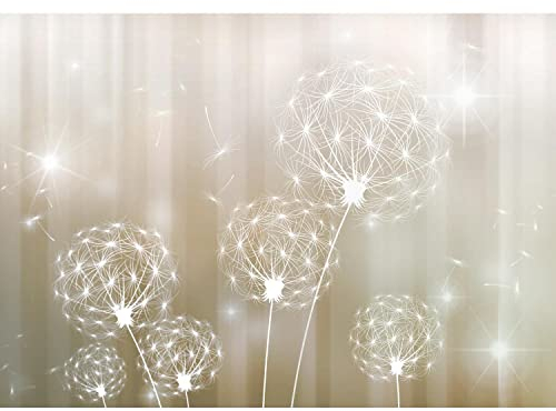 Runa Art Papier peint intissé pissenlit fleurs 352 x 250 cm Toison Mur XXL Tableaux Muraux Tapisserie Photo Décoration Murale Salon Chambre marron 9397011a