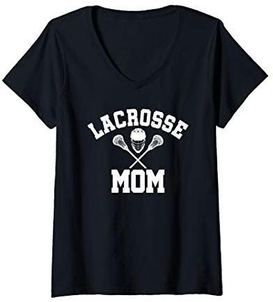 Womens Lacrosse MOM | LAX Sports | Moms Mother's Day Gift V-Neck T-Shirt