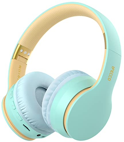 iFecco Cascos Bluetooth Diadema, Estéreo Música Auriculares Cerrados Inalámbricos Plegables HiFi con Micrófono Incorporado y Cable, Soporte Micro SD/TF/FM, para Móviles/TV/PC/MP3