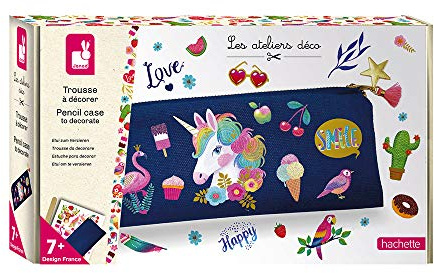 Janod - Astuccio da Decorare e Personalizzare - Les Ateliers Déco - Kit Creativo per Il Tempo Libero dei Bambini - Sviluppo della Motricità Fine e della Concentrazione - Dall'Età di 7 Anni, J07917