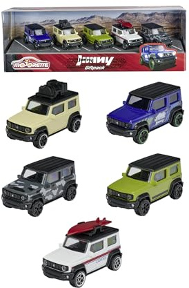 Majorette – Suzuki Jimny Geschenkset – 5 Stück im Set, SUV-Modelle, Spielzeugautos aus Metall, Offroad, für Mädchen und Jungen ab 3 Jahren