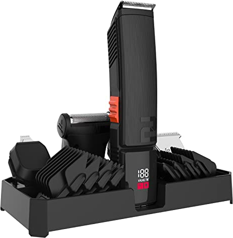 BESTBOMG Tagliacapelli Uomo, 14 in 1 Macchinetta per Capelli, Tagliacapelli per il Corpo, Tagliabarba Ricaricabile Senza Fili per Naso e Orecchie, Regolabarba di Precisione e a Grandezza Naturale