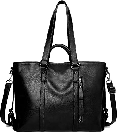 Aileese Tote Handbags for Women Retro Soft Leather Hobo Purses Fashion Crossbody Large Shoulder Bags Black