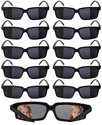 10 Stück Schwarz Rückansicht Partybrillen, Agentenbrille Kinder Schwarz, Spiegel Detektiv Brille, Agent Brille Kinder, Geeignet Für Strandpartys, Hawaii-Urlaub, Urlaubsveranstaltungen, Rollenspiele