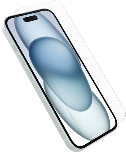 OtterBox Premium Glass Screen Protector for iPhone 15, Tempered Glass, advanced Scratch Protection, Survives Drops up to 3ft, Antimicrobial Protection, No Retail Packaging