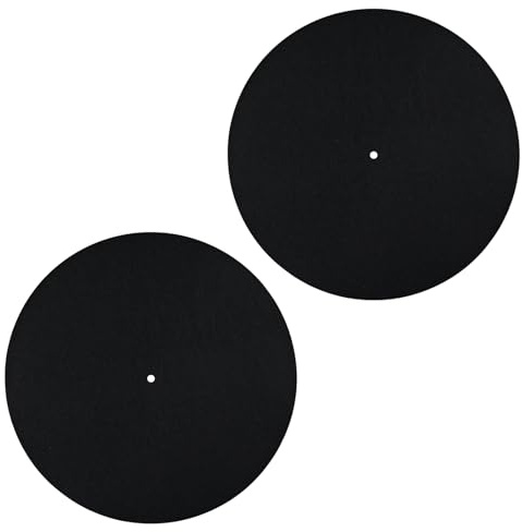 2st Skivspelaresmatta, 30cm Anti-Slip & Antistatisk Filtskivmatta Skivspelares Slipmatta Ull Skivspelares Matta Skivspelares Skyddsmatta för Hemmet Skivspelare (Svart)