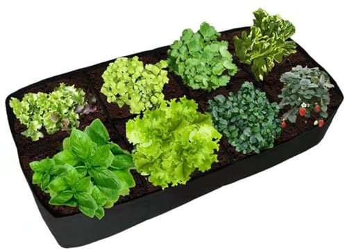 Sacchetti per piantare ortaggi - 8 griglie, sacchetti per piantare piante rialzate, sacchetti per ortaggi | Borse per la coltivazione di piante allevate, cassette per verdure rialzate, riutilizzabili