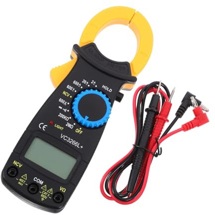 Hoement Multímetro Digital de Pinza Clamp Precisión Alta Medidor de Voltaje y Corriente Probador de Resistencia Portátil Tester Eléctrico Multifuncional con Pantalla LCD