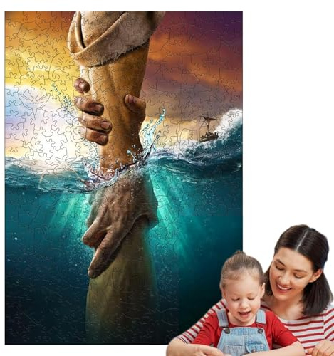 Jesus Puzzle für Kinder - Jesus Holzpuzzle, Holzpuzzle mit ausgestreckter Hand Jesu | spannendes Puzzlespiel, Wanddekoration, Spielzeug