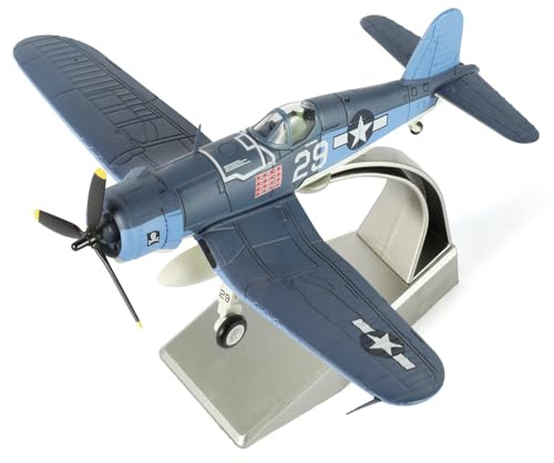 SEBUNAS Échelle 1/72 F4U Corsair Avion de chasse en métal moulé sous pression | Kit de modélisme d'avion miniature Jolly Rogers avec support pour adultes