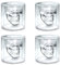 Set of 4 MINI 25ml Crystal Skull Shot Glass Double Layer Transparent Skull Pirate Shot Glasses, Halloween Funny Crystal Drinking Cup,Whiskey Glasses,Cool Beer Cup for Wine Cocktail Vodka