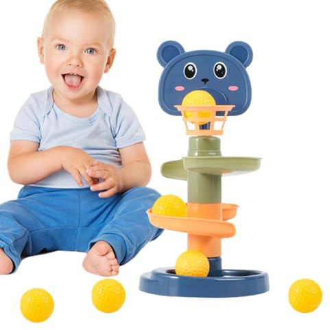 Ball Drop Toy - Activité De La Tour en, Jeu De Rampe À Roulement | Playage De Pile Tourbillonnante avec des Balles Colorées, Un Jouet Éducatif À L'apprentissage Précoce pour Les Bébés Et Les T